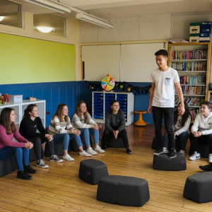 Klassenzimmer mit HB und Jugendlichen
